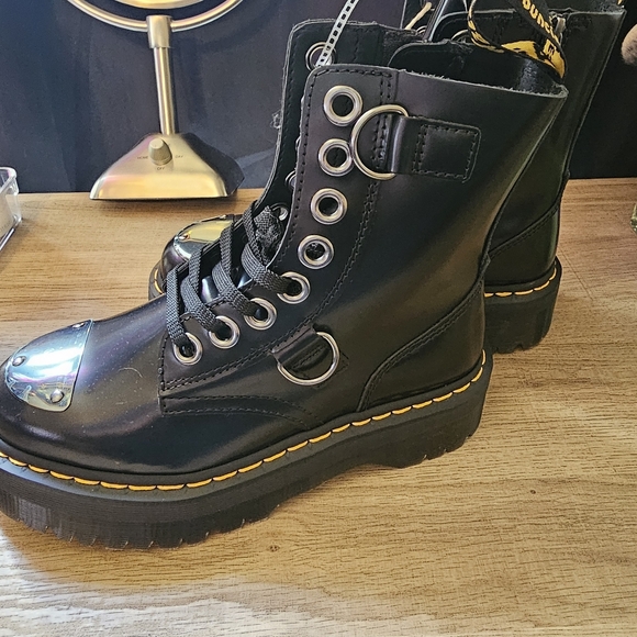 Dr Martens Jadon Alt Boot Womens 8 Buttero Black Combat Goth Platform Steampunk - Picture 3 of 8